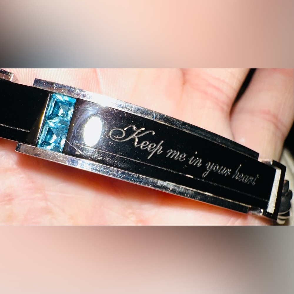 Keep me in your heart Stainless Steel Engraved Bracelet men or women